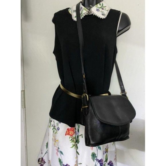 coach vintage black leather cross body bag - Picture 5 of 11